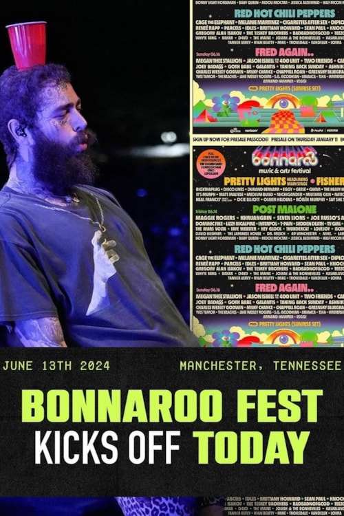 Post Malone live at Bonnaroo 2024