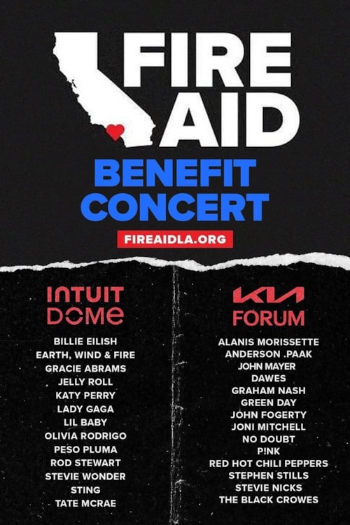 FireAid Benefit Concert poster